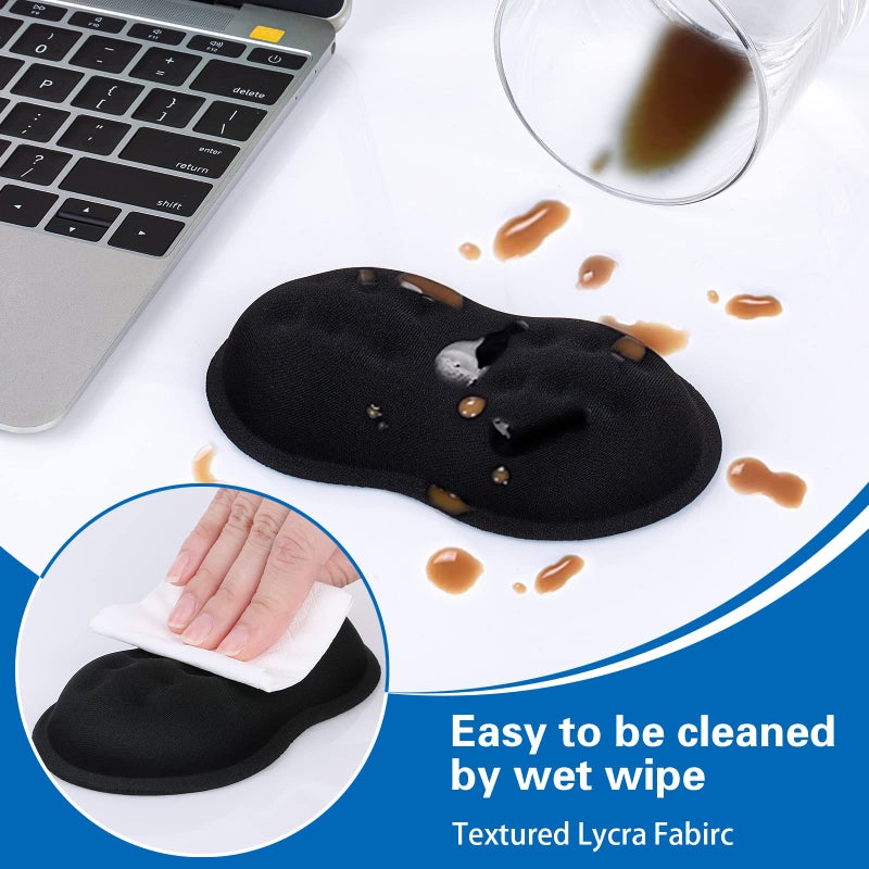 Canjoy 2 Pack Mouse Wrist Rest Support  Canjoy Memory Foam Mouse Wrist Rest Pad Support Cushion  Superfine Fibre Soft Ergonomic Hand Rest Support - Image 4